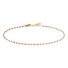 Chaîne de cheville Agatha Smarty acier doré perles
émail corail - vue V1