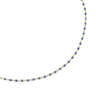 Collier Agatha Smarty doré perles émail bleu roi