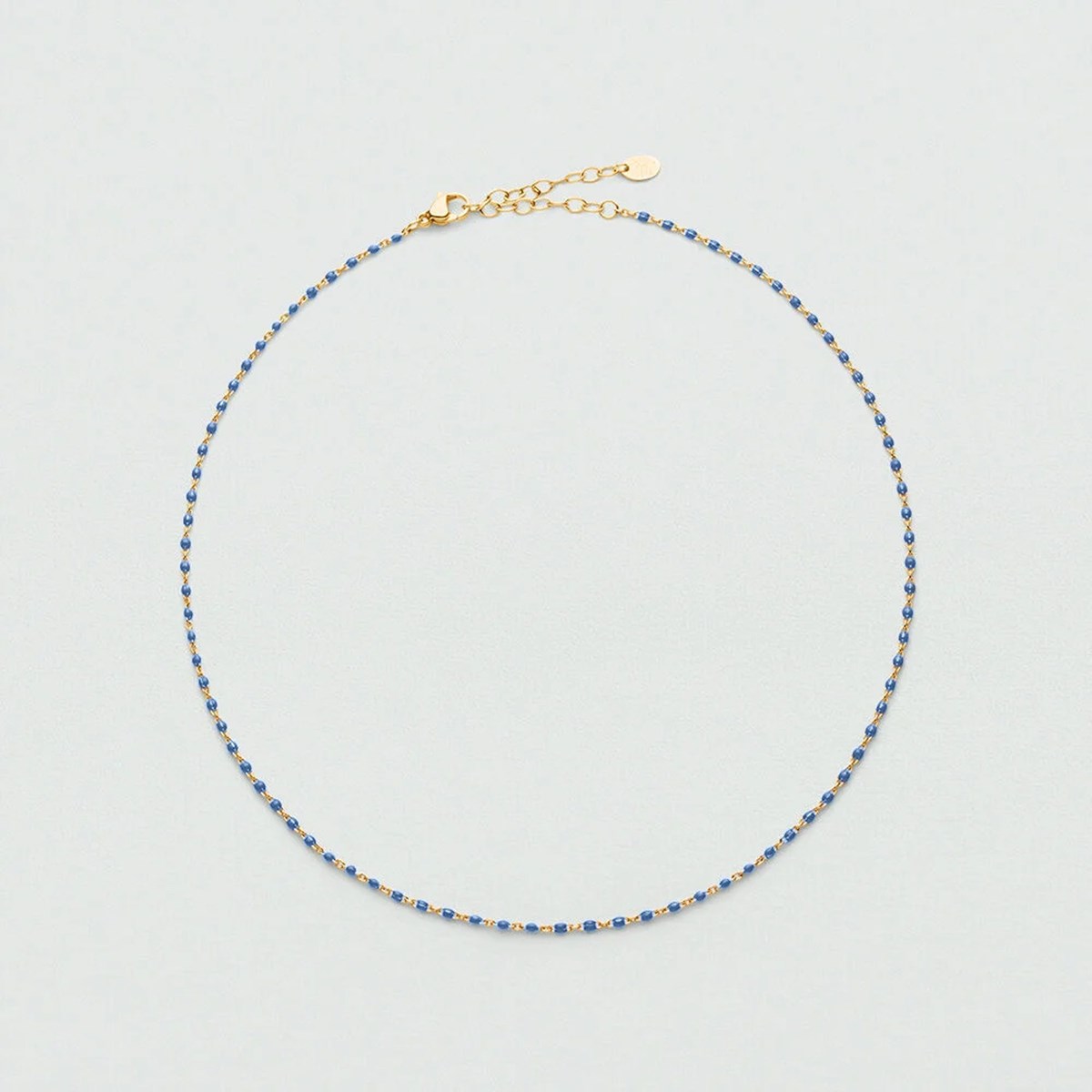 Collier Agatha Smarty doré perles émail bleu roi - vue 3