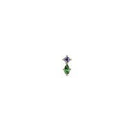 piercing Les Cadettes Hydra oxydes parme et vert
laiton doré