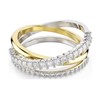 Bague Swarovski Hyperbola bicolore 3 rangs T52 - vue V1