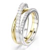 Bague Swarovski Hyperbola bicolore 3 rangs T52 - vue V3