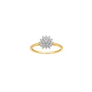 Bague Brillaxis or jaune 18 carats fleur diamants