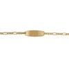 Identité bébé or jaune 9 carats maille alternée 3/1 - vue V1
