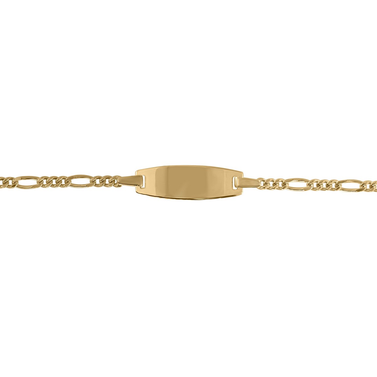 Identité bébé or jaune 9 carats maille alternée 3/1