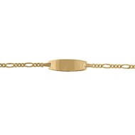 Identité bébé or jaune 9 carats maille alternée 3/1