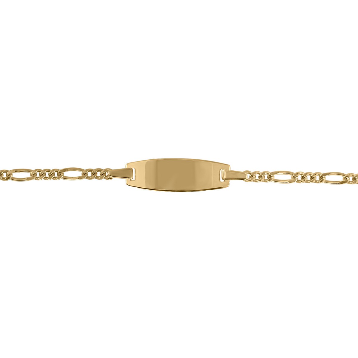 Identité bébé or jaune 9 carats maille alternée 3/1 - vue 2
