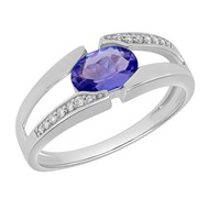 Bague tanzanite et diamants