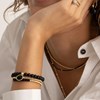 Bracelet Sparkling Jewels Saturne Large
Onyx argent plaqué or - vue V2