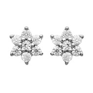 Boucles d'oreilles Brillaxis Fleur argent
