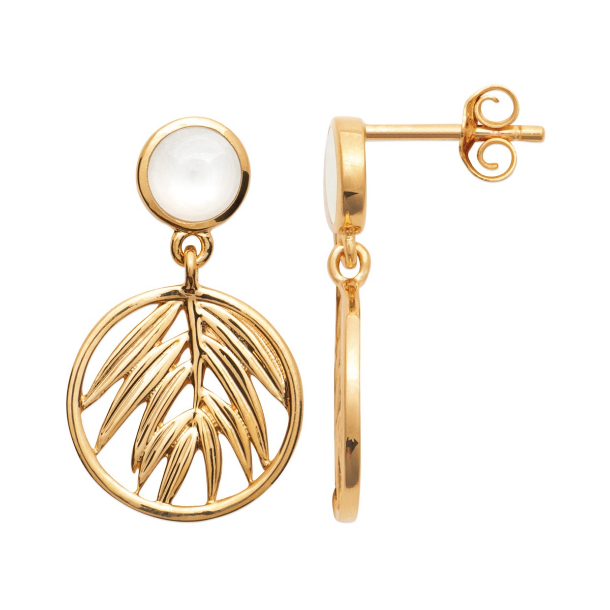 Boucles d'oreilles Brillaxis plaqué or
Nacre feuille - vue 3