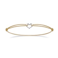 Bracelet Brillaxis cordon coeur argent