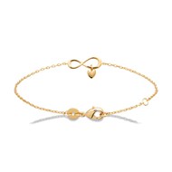 Bracelet Brillaxis infini coeur plaqué or