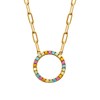 Collier Brillaxis anneau multicolore
plaqué or - vue V1