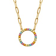 Collier Brillaxis anneau multicolore
plaqué or
