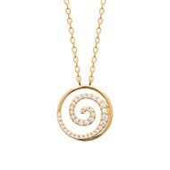 Collier Brillaxis spirale plaqué or