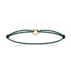 Bracelet Brillaxis cordon vert coeur plaqué or - vue V1