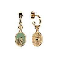 Boucles d'oreilles réversibles Les Cadettes laqué
vert et laiton doré