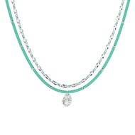 Collier double rang Les Cadettes perles turquoises
et laiton