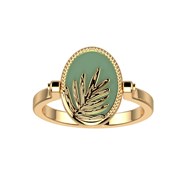 Bague réversible Les Cadettes laqué vert et laiton
doré T56