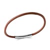 Bracelet Brillaxis cuir marron et acier - vue V1