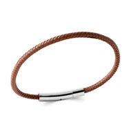 Bracelet Brillaxis cuir marron et acier