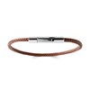 Bracelet Brillaxis cuir marron et acier - vue V3