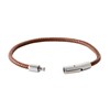 Bracelet Brillaxis cuir marron et acier - vue V4