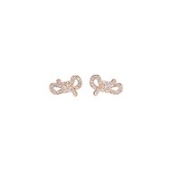 Puces d'oreilles Swarovski noeuds rosés