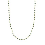 Collier Lotus Silver Trendy doré perles vertes