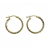 Boucles d'oreilles créoles torsadées or jaune