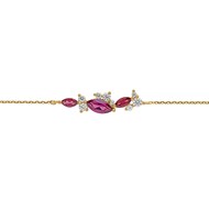 Bracelet Brillaxis or jaune 18K rhodolites oxydes