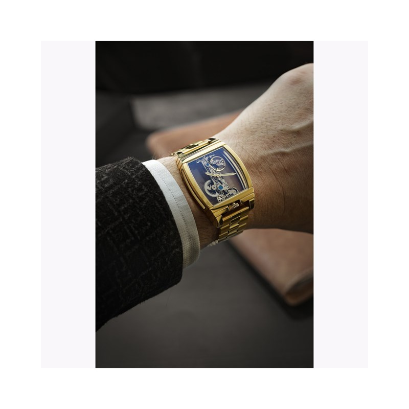 Discovery Wolver Bridge Mechanical - Montre homme - Mouvement automatique squelette 2 aiguilles - Doré - vue 3