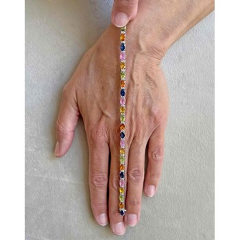 Bracelet Multi-Saphir Arc-en-ciel Argent 925 | Zélénia ADEN