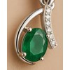 Pendentif Lumière de Zambie Émeraude Ovale Argent Rhodié 925 | Collection Précieuse Aden - vue V3