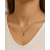 Pendentif Lumière de Zambie Émeraude Ovale Argent Rhodié 925 | Collection Précieuse Aden - vue V5