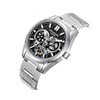 MICHAEL - Montre Homme - Analogique Mouvement Automatique Multifonction - Boitier rond en métal argenté - Cadran noir - vue V2