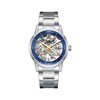 LEO - Montre Homme - Analogique Mouvement Squelette Automatique - Boitier rond en métal - Cadran bleu - vue V1