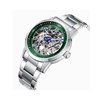 LEO  - Montre Homme - Analogique Mouvement Squelette Automatique - Boitier rond en métal - Cadran vert - vue V2