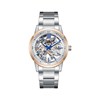 LEO - Montre Homme - Analogique Mouvement Squelette Automatique - Boitier rond en métal - Cadran blanc - vue V1