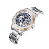 LEO - Montre Homme - Analogique Mouvement Squelette Automatique - Boitier rond en métal - Cadran blanc - vue V2