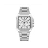 WAYNE - Montre Homme - Analogique Mouvement Quartz Multifonction - Boitier carré en métal argenté - Cadran blanc - vue V1