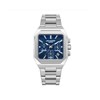 WAYNE - Montre Homme - Analogique Mouvement Quartz Multifonction - Boitier carré en métal argenté - Cadran bleu - vue V1