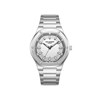 SIMON - Montre Homme - Analogique Mouvement Quartz 3 aiguilles - Boitier rond en métal argenté - Cadran blanc - vue V1