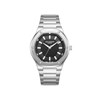 SIMON - Montre Homme - Analogique Mouvement Quartz 3 aiguilles - Boitier rond en métal argenté - Cadran noir - vue V1