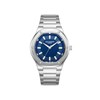 SIMON - Montre Homme - Analogique Mouvement Quartz 3 aiguilles - Boitier rond en métal argenté - Cadran bleu - vue V1