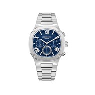 LOUIS - Montre Homme - Analogique Mouvement Quartz Multifonction - Boitier carré en métal - Cadran bleu