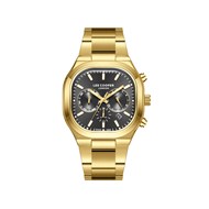 JOSHUA - Montre Homme - Analogique Mouvement Quartz Multifonction - Boitier carré en métal doré