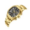 JOSHUA - Montre Homme - Analogique Mouvement Quartz Multifonction - Boitier carré en métal doré - vue V2