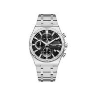 DENNIS -  Montre Homme - Analogique Mouvement Quartz Multifonction - Boitier tonneau en métal - Cadran noir